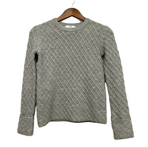MAGASCHONI‎ Womens XS Gray Textured Knit Crewneck Sweater Cuffs